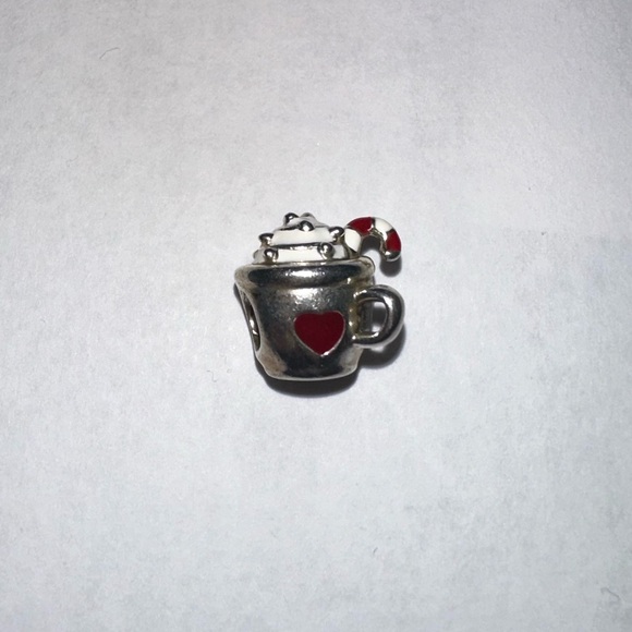 Pandora Warm Cocoa Charm, White & Red Enamel - Picture 2 of 2